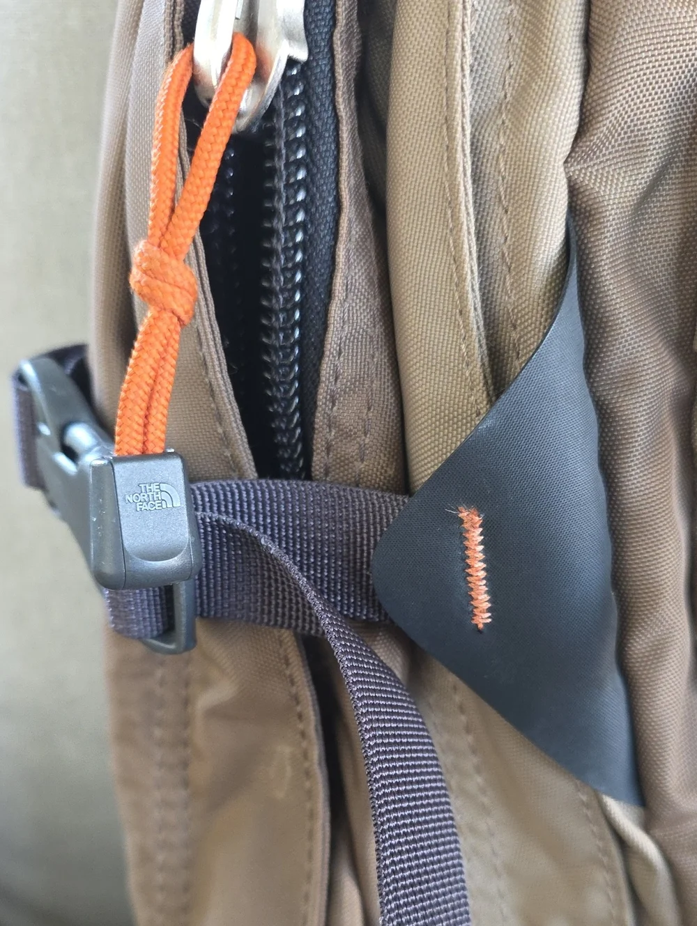 The North Face Borealis Backpack Tan Brown Orange Bungee Hiking Travel Laptop